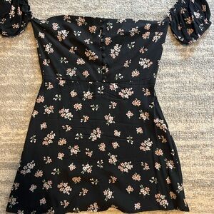 Flynn Sky Black Floral Mini Dress